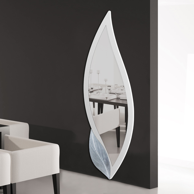 Specchiera Petalo Pintdecor In MDF Bianco, Decorata A Mano In Italia – 180x60 Cm, Sicura E Regolabile! - 2